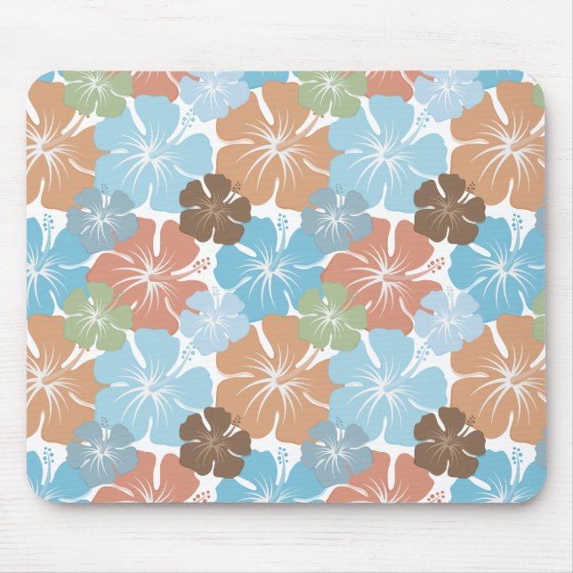 Hawaiian Tropical Hibiscus Flowers Mouse Pad (Front)