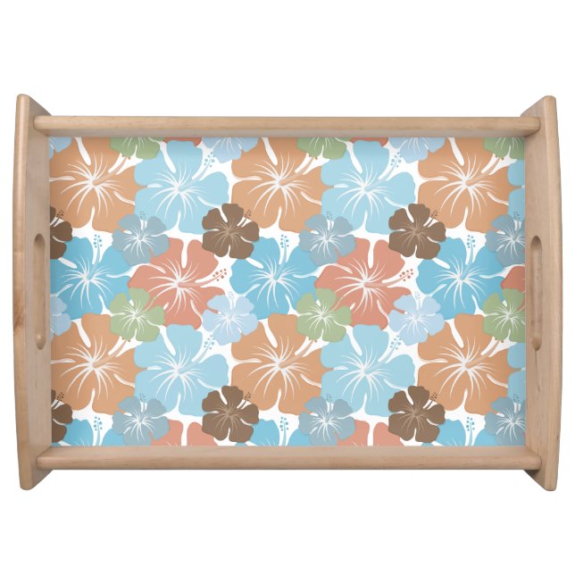 Hawaiian Tropical Hibiscus Flowers Serving Tray (Front)