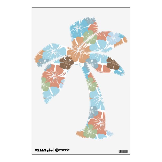 Hawaiian Tropical Hibiscus Flowers Wall Sticker (Front)