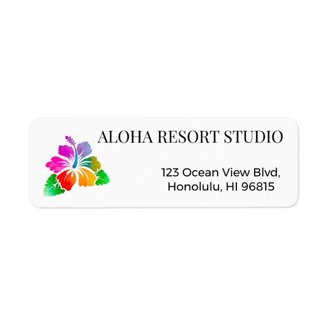 Hawaiian Tropical Hibiscus Return Address  Label (Front)