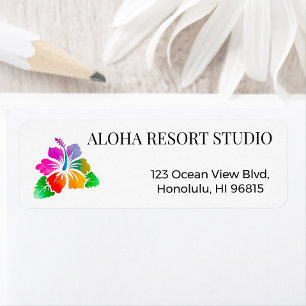 Hawaiian Tropical Hibiscus Return Address  Label