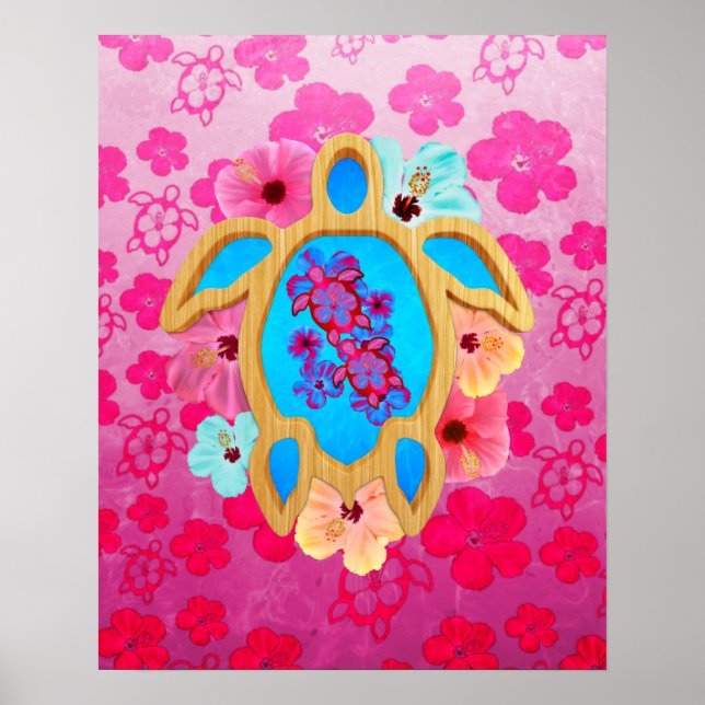 Hawaiian Tropical Honu Poster (Front)
