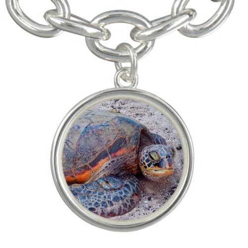 Hawaiian Tropical Honu Sea Turtle Photo Cute Charm Bracelet