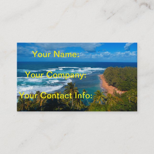 Hawaiian Tropical Island Business Card (Front)