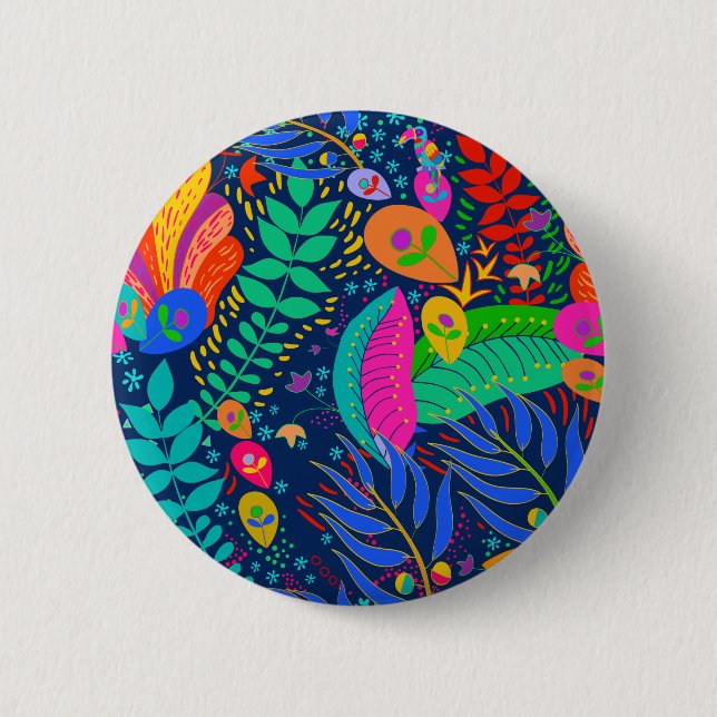 Hawaiian Tropical Jungle Button (Front)