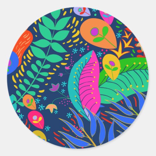 Hawaiian Tropical Jungle Classic Round Sticker