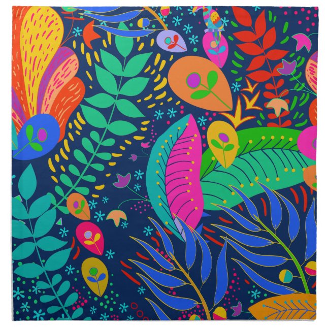 Hawaiian Tropical Jungle Cloth Napkin (Front)