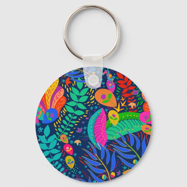 Hawaiian Tropical Jungle Keychain (Front)