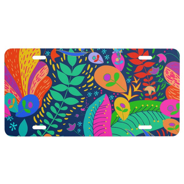 Hawaiian Tropical Jungle License Plate (Front)