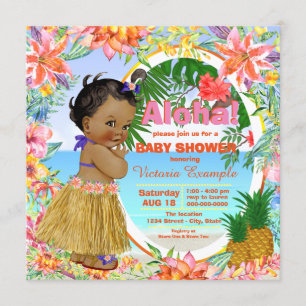 Hawaiian Tropical Luau Baby Shower Invitation