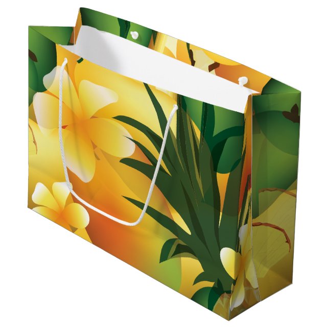 Hawaiian Tropical Luau Gift Bag Large (Front Angled)