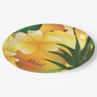 Hawaiian Tropical Luau Party 9in Paper Plate