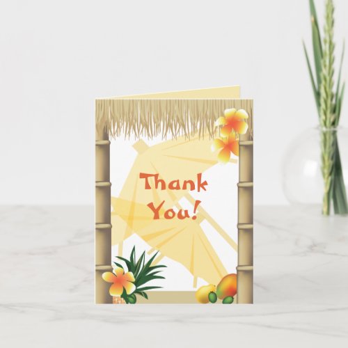 Hawaiian Tropical Luau Party Thank You Note Card 6