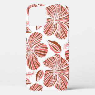 Hawaiian tropical natural floral in brown colors.  iPhone 12 case