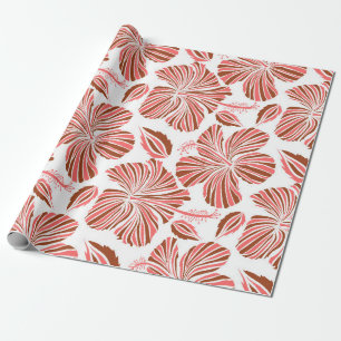 Hawaiian tropical natural floral in brown colors. wrapping paper
