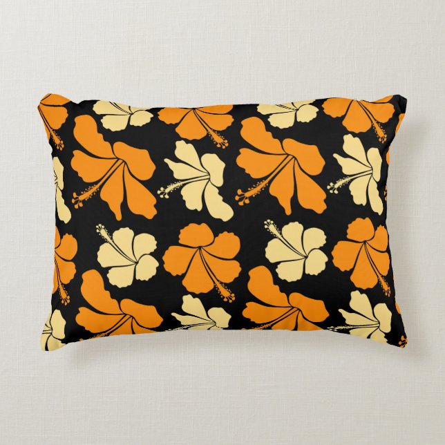 Hawaiian tropical natural floral seamless pattern  accent pillow (Front)