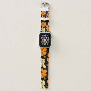 Hawaiian tropical natural floral seamless pattern apple watch band