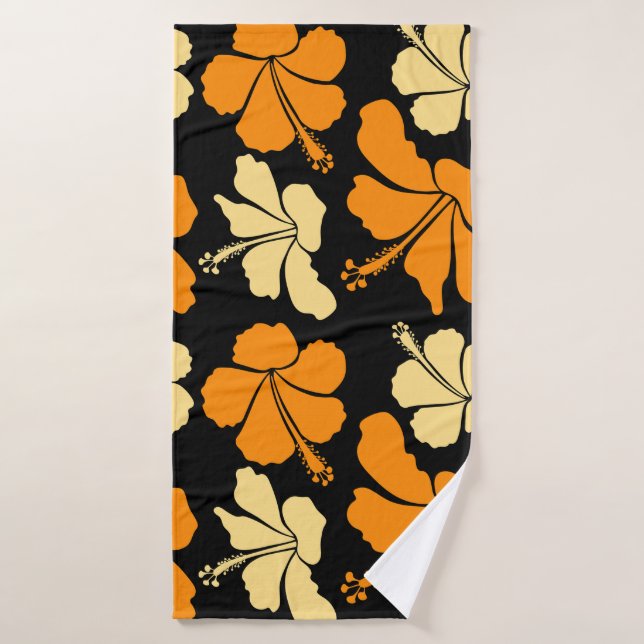 Hawaiian tropical natural floral seamless pattern  bath towel (Bath Towel)