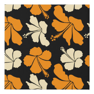 Hawaiian tropical natural floral seamless pattern  faux canvas print