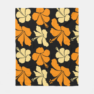 Hawaiian tropical natural floral seamless pattern fleece blanket
