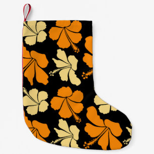 Hawaiian tropical natural floral seamless pattern small christmas stocking