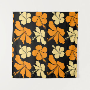 Hawaiian tropical natural floral seamless pattern tapestry