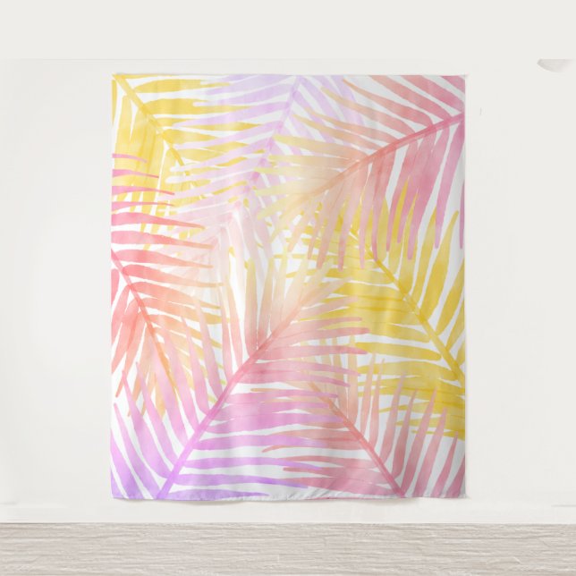 Hawaiian Tropical Palm Leaves Party Backdrop (Front)