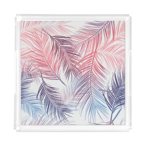 Hawaiian Tropical Palms Stylish Seamless Acrylic Tray