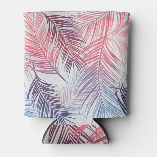 Hawaiian Tropical Palms: Stylish Seamless Can Cooler (Front)