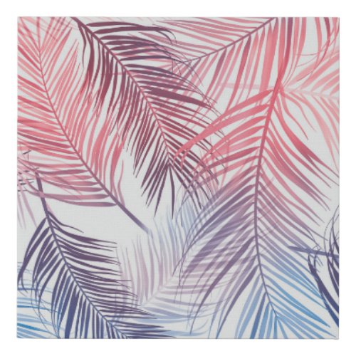 Hawaiian Tropical Palms Stylish Seamless Faux Canvas Print
