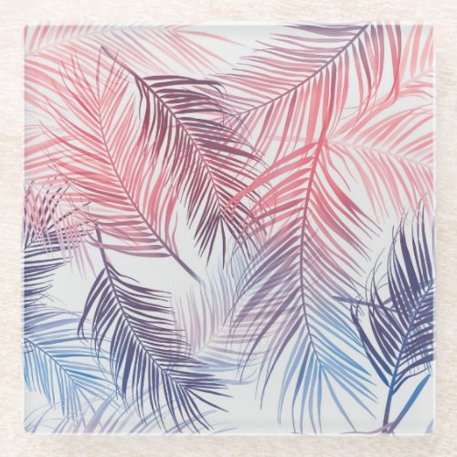Hawaiian Tropical Palms Stylish Seamless Glass Coaster