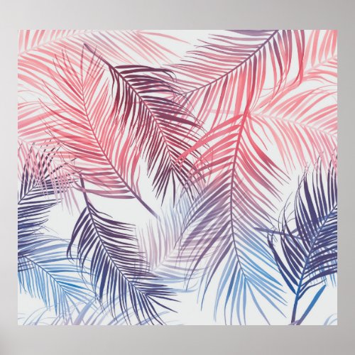 Hawaiian Tropical Palms Stylish Seamless Poster