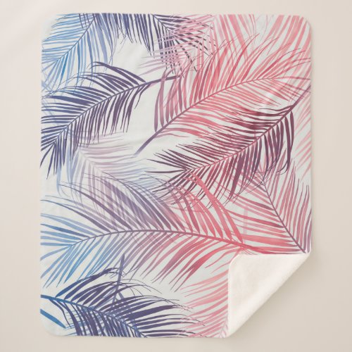 Hawaiian Tropical Palms Stylish Seamless Sherpa Blanket