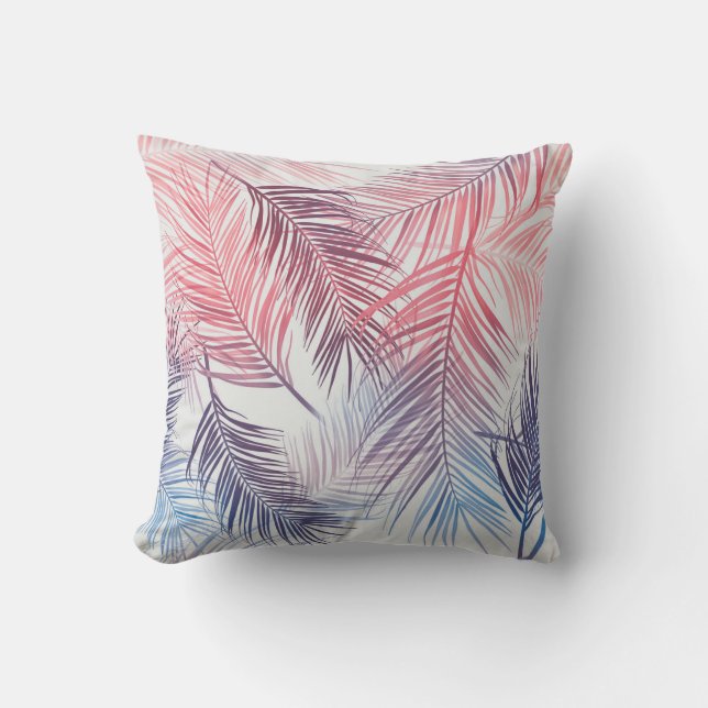 Hawaiian Tropical Palms: Stylish Seamless Throw Pillow (Front)