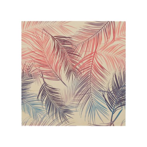 Hawaiian Tropical Palms Stylish Seamless Wood Wall Art