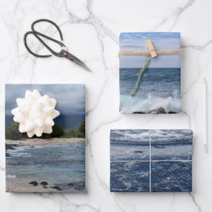 Hawaiian Tropical Paradise Ocean Landscape Photo Wrapping Paper Sheets