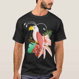 Hawaiian Tropical Parrot Cockatiel Bird Island Pin T-Shirt