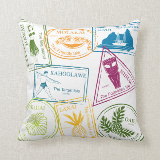 Hawaiian Tropical Passport Stamps 20"x20" Pillow