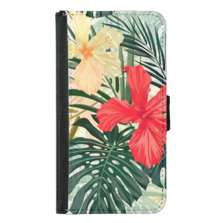 Hawaiian tropical plants, colorful flowers. samsung galaxy s5 wallet case