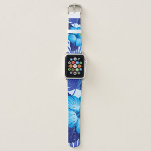 Hawaiian tropical plants, hibiscus pattern. apple watch band