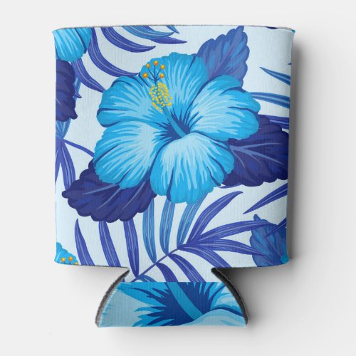 Hawaiian tropical plants hibiscus pattern can cooler