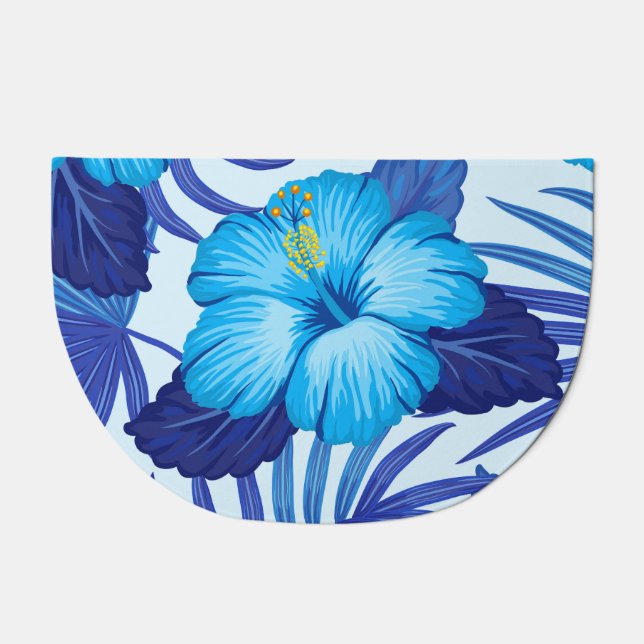 Hawaiian tropical plants, hibiscus pattern. doormat (Front)