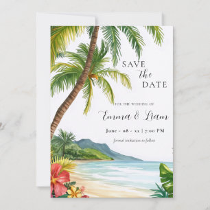 Hawaiian Tropical Save The Date Invitation