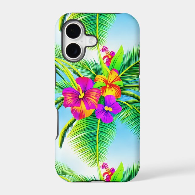 Hawaiian Tropical Seamless Pattern Iphone Case (Back)