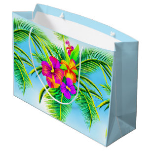 Hawaiian Tropical Seamless Pattern Large Gift Bag