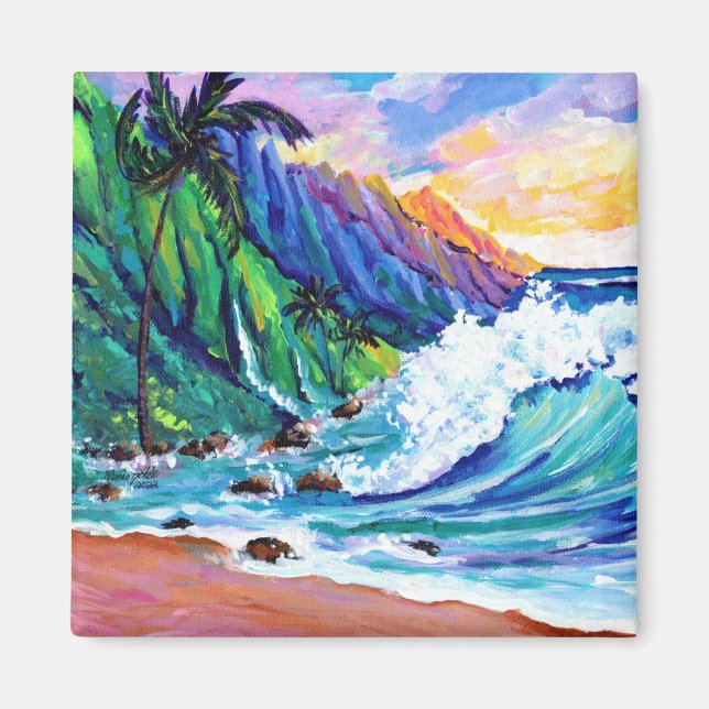 Hawaiian Tropical Seascape Magnet (Front)