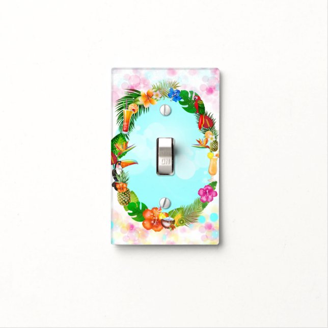 Hawaiian Tropical Summer Things Frame Chic Light Switch Cover (In Situ)