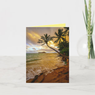 Hawaiian Tropical Sunset Palm Beach Card