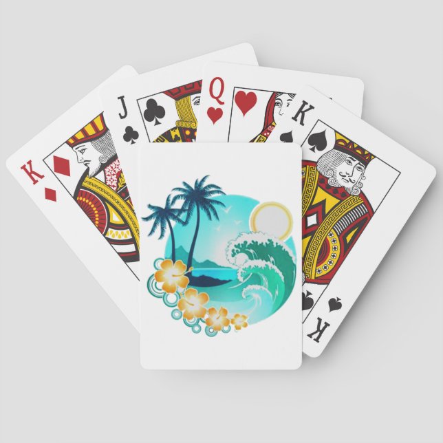 HAWAIIAN TROPICAL SURF ART POKER CARDS (Back)