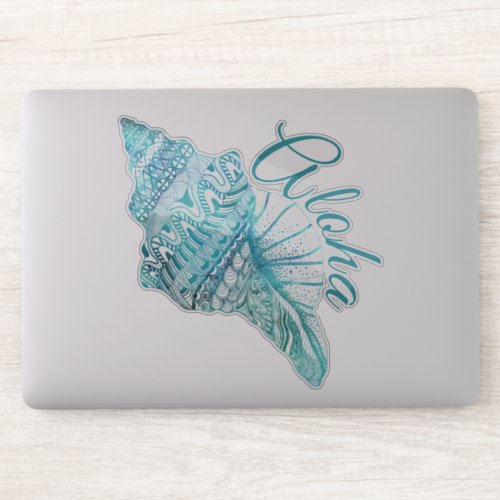 Hawaiian Turquoise Conch Shell Aloha Sticker